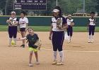 Kylie throws out first pitch for La Grange Softball